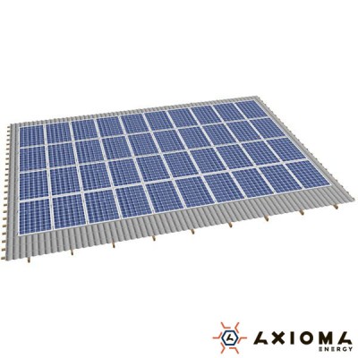 Система креплений на 38 панелей параллельно крыше, алюминий 6005 Т6 и оцинкованная сталь, AXIOMA energy