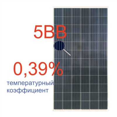 Солнечная батарея (панель) 335Вт, поликристаллическая RSM72-6-335P/5BB, Risen