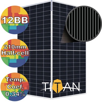 Сонячна батарея Risen 540 Вт моно RSM110-8-540BMDG 12BB 210 mm TITAN DOUBLE GLASS (solar-749)
