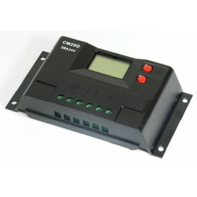 Контроллер 10А 12В/24В с дисплеем + USB гнездо (Модель-CM20D), JUTA
