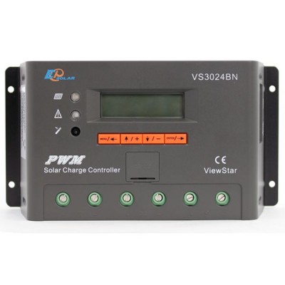 Контроллер, ШИМ 30А 12/24В с дисплеем, (VS3024BN), EPsolar(EPEVER)