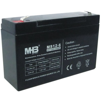 Aккумулятор AGM 12Ач 6В, необслуживаемый герметичный, модель MS12-6, MHB battery