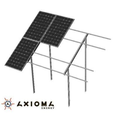 Наземная двухрядная система креплений на 90 панелей 40 мм, алюминий 6005 Т6 и оцинкованная сталь, AXIOMA energy