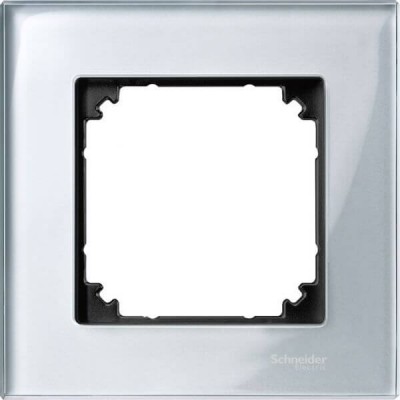 Стеклянная рамка 1-постовая Merten M-Elegance бриллиантовое серебро (MTN4010-3260)