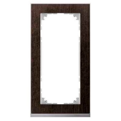 Рамка 2-постовая без перегородки Merten M-Pure Decor Венге/ алюминия MTN4025-3671 