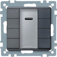 4-кнопочный выключатель KNX plus с ик-приемником Merten System M Антрацит MTN627914