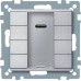4-кнопочный выключатель KNX plus с ик-приемником Merten System M Алюминий MTN627960