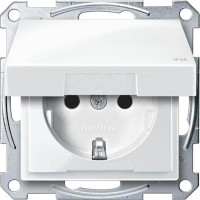 Механизм розетки IP44 с крышкой Merten Shuko, 2 полюса, 16А Полярно-Белый, MTN2314-0319