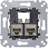 Механізм комп'ютерної розетки RJ45 2 поста, кат. 6 STP, MTN4576-0022