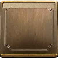 Клавіша для 1-кнопкового вимикача з полем для напису Merten System Design. Колір Антична латунь MTN412343 