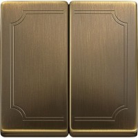Подвійна клавіша вимикача Merten Antique антична латунь (MTN412543)