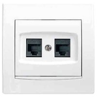 AYA4400121 Розетка комп'ютерна подвійна RJ45, кат.5e, 125 МГц, UTP серії Anya