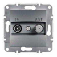 ⚡Розетка TV-SAT проходная 4 dB Asfora сталь (EPH3400262)