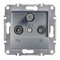 ⚡Розетка TV-R-SAT проходная 4 dB Asfora сталь (EPH3500262)