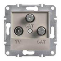 ⚡Розетка TV-SAT-SAT концевая 1 dB Asfora бронза (EPH3600169)
