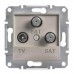 Розетка TV-SAT-SAT концевая 1 dB Asfora бронза (EPH3600169)