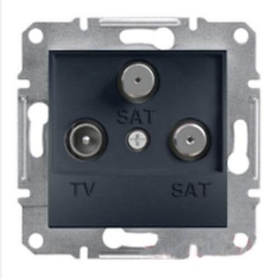 Розетка TV-SAT-SAT концевая 1 dB Asfora антрацит (EPH3600171)