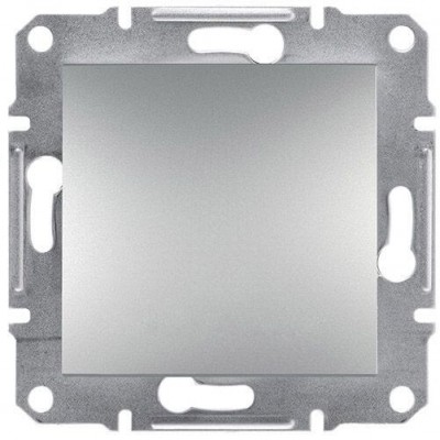 Одноклавішний кнопковий вимикач Asfora 10А алюміній (EPH0700161)