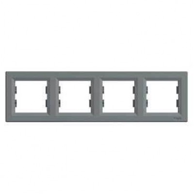  Рамка 4-х постовая горизонтальная Schneider Electric серии Asfora сталь (EPH5800462)