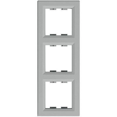 Рамка 3-х постовая вертикальная Asfora алюминий (EPH5810361)