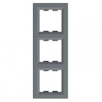 ⚡Рамка 3-х постовая вертикальная Asfora сталь (EPH5810362)