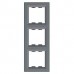 Рамка 3-х постовая вертикальная Schneider Electric серии Asfora сталь (EPH5810362)