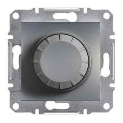 Светорегулятор с подсветкой проходной 600 ВА Asfora сталь (EPH6500162)