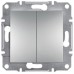 Двухклавишный выключатель Schneider Electric серии Asfora IP20 алюминий (EPH0300161)