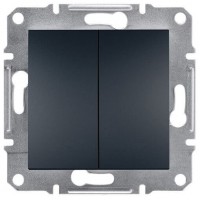 ⚡Двоклавішний вимикач Asfora IP20 антрацит (EPH0300171)