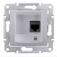 SDN4900160 Комп'ютерна розетка STP RJ45 кат.6e екранована Sedna. Колір Алюміній