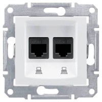 ⚡SDN4600121 Компьютерная розетка двойная STP RJ45 кат.5e экранированная Sedna. Цвет Белый