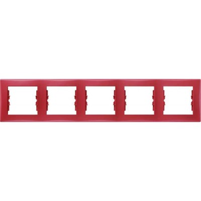 SDN5800941 Декоративная рамка 5-постовая горизонтальная Sedna. Цвет Красный