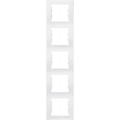 SDN5801521 Декоративная рамка 5-постовая вертикальная Sedna. Цвет Белый