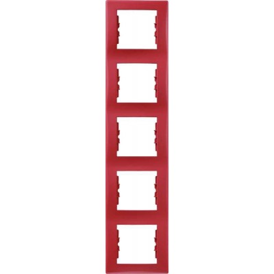 SDN5801541 Декоративная рамка 5-постовая вертикальная Sedna. Цвет Красный
