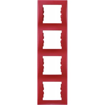 SDN5802041 Декоративная рамка 4-постовая вертикальная Sedna. Цвет Красный