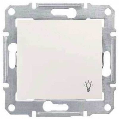 SDN0900123 Кнопочный выключатель с символом «свет» 10A серии Sedna. Цвет Слоновая кость