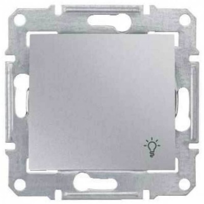 SDN0900160 Кнопочный выключатель с символом «свет» 10A серии Sedna. Цвет Алюминий