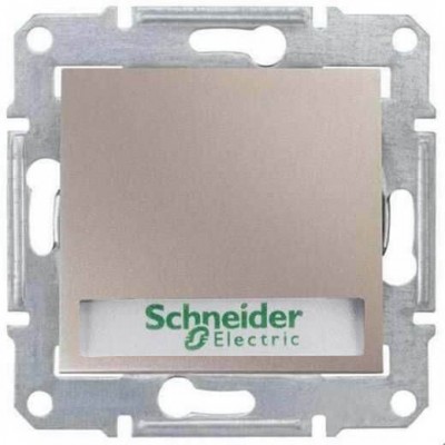 SDN1600368 Кнопковий вимикач з підсвічуванням і утримувачем для напису 10A серії Sedna. Колір Титан