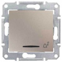 ⚡SDN1600468 Кнопочный выключатель с символом звонок и подсветкой 10A серии Sedna. Цвет Титан