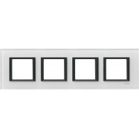Рамка Unica Class 4 поста белое стекло MGU68.008.7C2