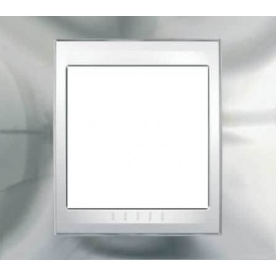 Рамка 1-місна Unica Top. Колір Блискучий хром/Білий MGU66.002.810