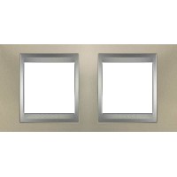 Рамка двухместная Unica Top. Цвет Матовый никель/Алюминий MGU66.004.039