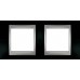 Рамка 2-местная Unica Top. Цвет Черный родий/Алюминий MGU66.004.093