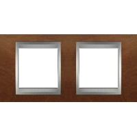 Рамка двомісна Unica Top. Колір Черешня/Алюміній MGU66.004.0M2