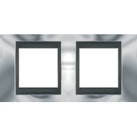 Рамка двухместная Unica Top. Цвет Блестящий хром/Графит MGU66.004.210
