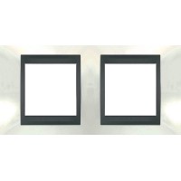 Рамка двухместная Unica Top. Цвет Белоснежный/Графит MGU66.004.292