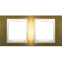 Рамка двомісна Unica Top. Колір Золото/Слонова кістка MGU66.004.504