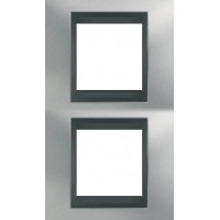 Рамка двухместная Unica Top. Цвет Матовый хром/Графит MGU66.004V.238