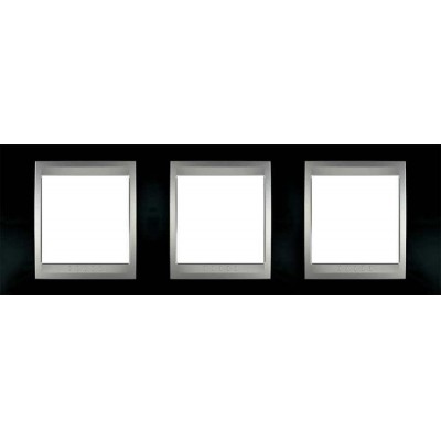 Рамка 3-місна Unica Top. Колір Чорний родій/Алюміній MGU66.006.093