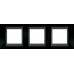 Рамка 3-местная Unica Top. Цвет Черный родий/Графит MGU66.006.293